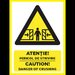 Placuta atentie pericol de strivire caution danger of crushing